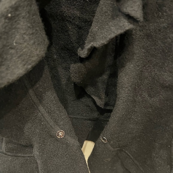 Jones New York PETITE MEDIUM Black Ruffled Collar MERINO WOOL  Blazer - Picture 4 of 9